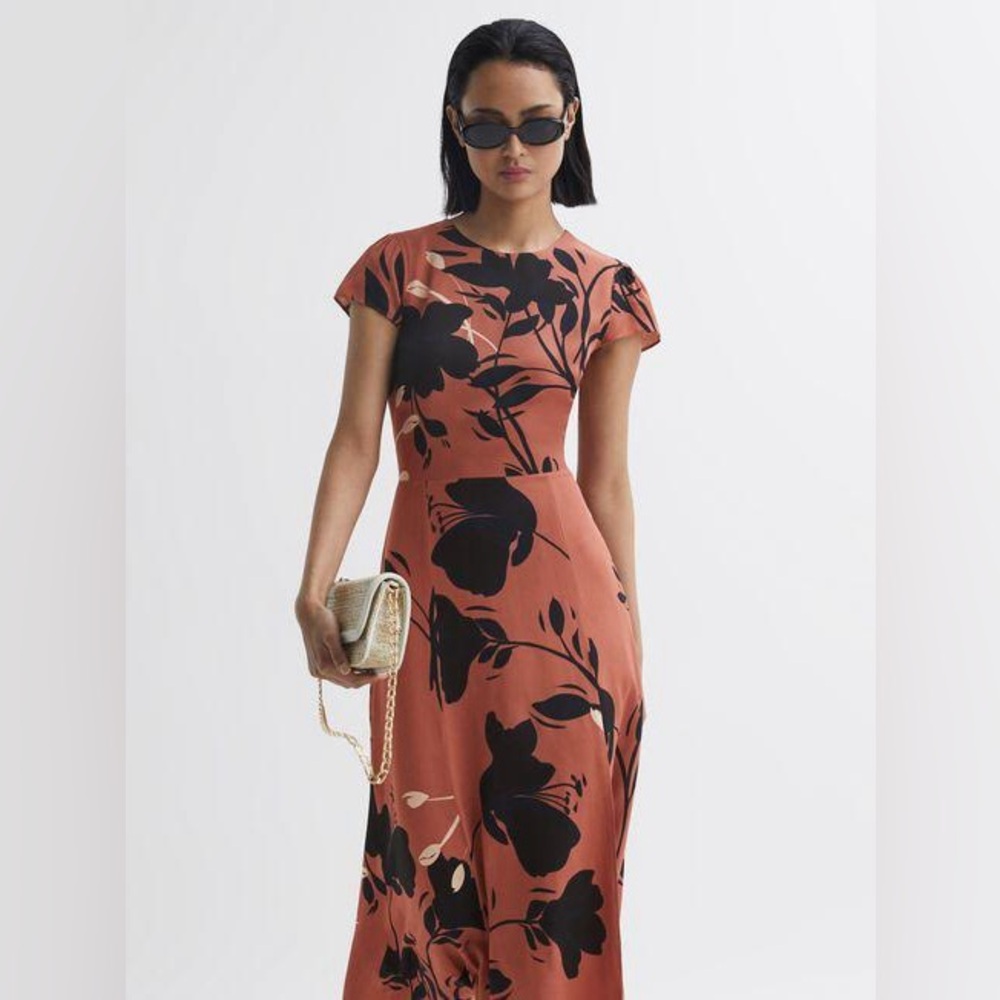 Reiss FLOELLA FLORAL PRINTED MIDI DRESS *NWOT*